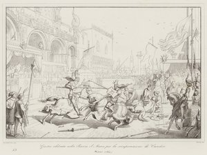 Jousting celebrado na Praça de São Marcos para a recuperação da Candia de Italian School