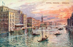 Hotel Regina, Veneza (litografia a cores) de Italian School