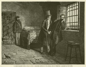 O Pai de Mazzini Coloca Seu Filho no Cruzamento, Ou Permanece Confinado em uma Pequena Cidade no Piemonte, Ou Deixa os Estados Sardos (gravura) de Italian School
