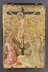 O Crucifixo entre São Jerónimo e São Bernardo de Sena, Mestre da Anunciação Jacqemart André
