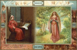 Ilustração para A Divina Comédia de Dante (litografia a cores) de Italian School