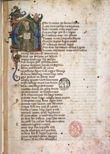 Incipit de Laudae. Século XV (Manuscrito iluminado) de Italian School