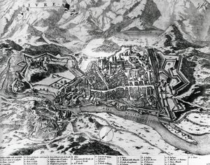 Ivrea e suas fortificações de Italian School