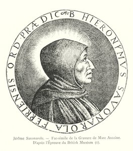 Jerome Savonarola, Fac-símile da Gravura de Marco António, do Museu Britânico Proof, I (gravura) de Italian School
