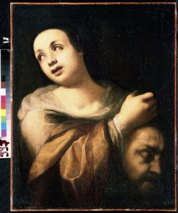 ""Judite apresentando a cabeça de Holofernes"" (Judite com a Cabeça de Holofernes) Pintura da escola italiana do século XVII Museu de Arte Mikhail Kroshitsky, Sevastopol (Sevastopol) Ucrânia de Italian School