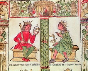 King Latinus e King Alexander, de O Livro do Destino de Lorenzo Spirito Gualtieri (papel impresso) de Italian School