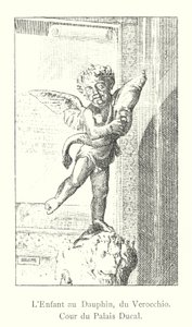 A Criança com o Delfim, de Verocchio, Pátio do Palácio Ducal (gravura) de Italian School