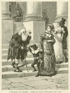 A infância de Mazzini, "Abraça-o, ó Senhora, e Aquele que Vai Amar o Povo" (gravura) de Italian School