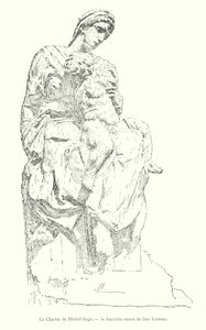 A Caridade de Miguel Ângelo, a Nova Sacristia de São Lourenço (gravura) de Italian School