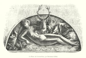 A Diana de Fontainebleau, de Benvenuto Cellini (gravura) de Italian School