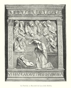 La Nativite, Bas-relief de Luca della Robbia (gravura) de Italian School
