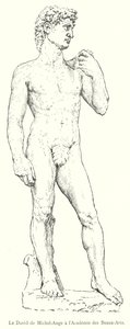 O David de Miguel Ângelo na Academia de Belas Artes (gravura) de Italian School