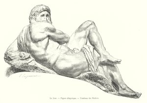 O Dia, figura alegórica, Túmulo dos Médicis (gravura) de Italian School