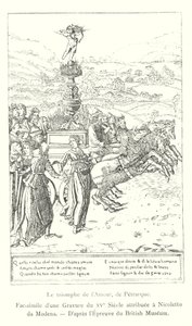 O Triunfo do Amor, de Petrarca, Fac-símile de uma gravura do século XV atribuída a Nicoletto da Modena, do Museu Britânico Proof (gravura) de Italian School