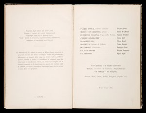 Libretto de Tosca por Giacomo Puccini, Edição Ricordi, Itália de Italian School