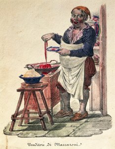 Macaroni seller, Print, Itália de Italian School
