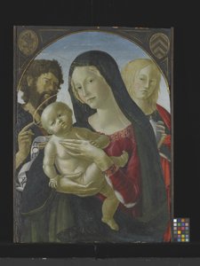 Madonna E Criança Com São João Baptista E Santa Maria Madalena (tempera sobre madeira) de Italian School