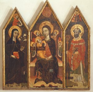 Madonna com Criança entre Santa Clara e São Basílio de Italian School