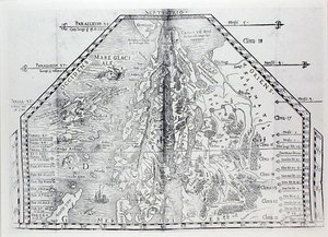 Mapa da Escandinávia, a partir de um atlas de Olaus Magnus de Italian School