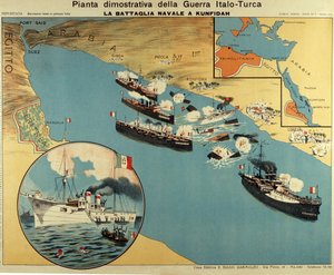 Mapa da Batalha da Baía de Kunfuda de Italian School