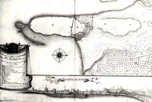Mapa da Fortaleza em Modon, Morea de Italian School