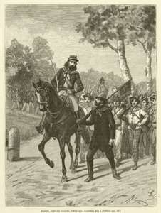 Mazzini, Soldado Simples, Carregando a Bandeira de Deus e Pessoas (gravura) de Italian School