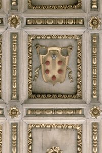 Brasão dos Médici, do intradorso da igreja (estuque) de Italian School