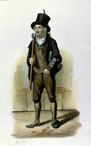Milanese Metier: um cortador de madeira segurando um machado na sua mão. de Italian School