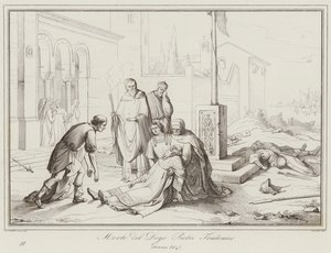 Morte de Doge Pietro Tradonico, 864 (gravura) de Italian School