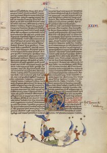 Moisés que bate água da rocha para os israelitas, c.1250-62 (tempera e ouro sobre pergaminho) de Italian School