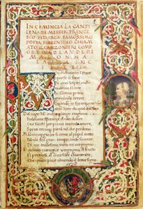 Ms.392 fol.1 Canção de louvor a Laure, de 