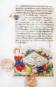 Sra. 364 A Última Ceia, do Breviário de Monte Cassino (vellum) de Italian School