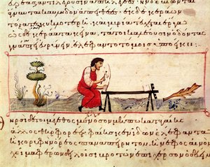 Ms. Grec 479 Trabalho de marfim tradicional, uma ilustração do Cynegetica por Oppian (tempera em velino) de Italian School