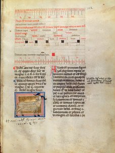 Ms Latin 7272 fol.112 Página de calendário iluminada para março, século XIV de Italian School