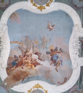 Cena Mitológica com o Zodíaco (fresco) de Italian School