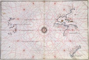 Carta Náutica do Oceano Pacífico e da América Central (impressão) de Italian School