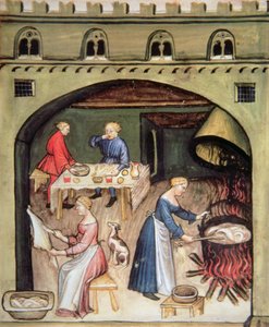 2644 fol.81r preparação fresco doméstico, de Tacuinum saudável de Italian School