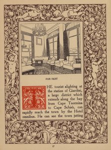 Página da brochura do San Domenico Palace Hotel, Taormina (litografia) de Italian School