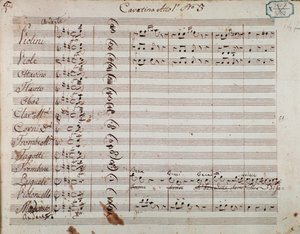 Página da partitura do Acto I da ópera 