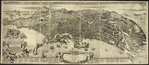 Plano e elevação da Cidade de Nápoles ... por P. Petrini.Napoli de Italian School