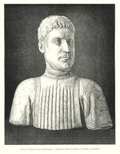 Pedro de Medici, conhecido como Goutteux, Depois do busto de Mino da Fiesole no Bargello (gravura) de Italian School