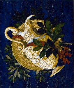 Atira e sai. (Marchetaria de mármore incrustado de Italian School