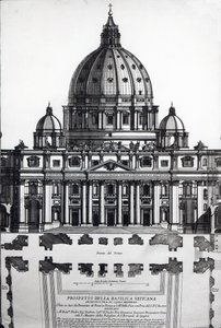Plano de São Pedro, Roma, gravado por Alessandro Specchi de Italian School