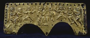 Placa do capacete de Agilulf (bronze) de Italian School