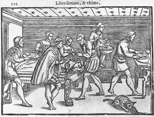 Placa retratando a trepanação do crânio de Italian School