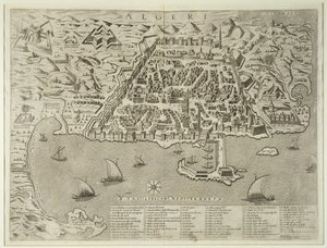 Porto e cidade de Argel, c.1572 de Italian School