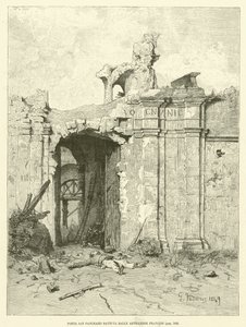 Porta San Pancrazio Battuta Dalle Artiglierie Francesi (gravura) de Italian School