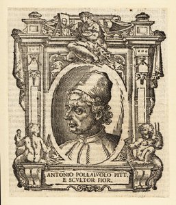 Retrato de Antonio del Pollaiuolo, pintor italiano, escultor, gravador e ourives da Renascença de Florença, cerca de 1429-1498 de Italian School