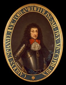 Retrato de Carlo Emanuele II (1634-1675) (Charles Emmanuel de Savoy) Pintura anónima. Século XVII Brescia, coleção particular - Retrato de Charles Emmanuel II (Carlo Emanuele II) (1634-1675), Duque de Sabóia. Pintura anónima do século XVII. Coleção particu de Italian School