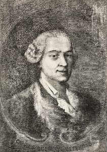 Retrato de Carlo Goldoni (1707-1793), dramaturgo italiano, gravura de Marco Pitteri a partir de pintura de Giambattista Piazzetta e desenho de E Ximenes, gravura de L